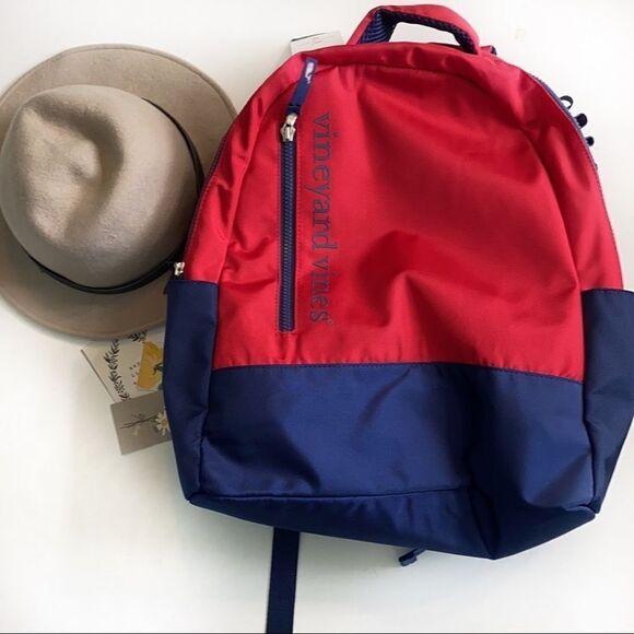 Vineyard Vines Red & Navy Backpack - Picture 1 of 8